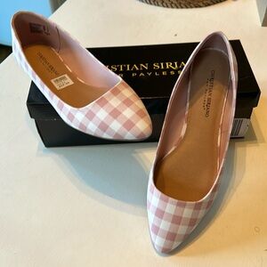 Christian Siriano for Payless GiGi pink and white gingham flats, size 11